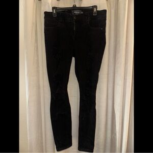 Zara Black Distressed Skinny Jeans